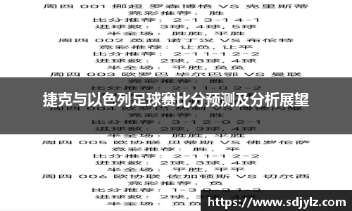 捷克与以色列足球赛比分预测及分析展望
